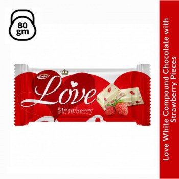 Love White Compound Chocolate with Strawberry - 80gm